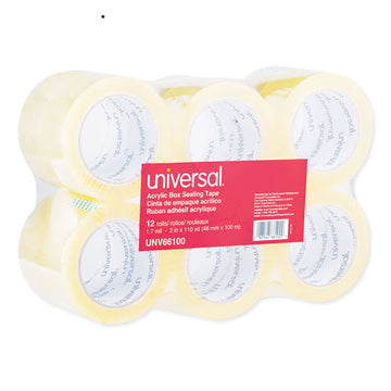 Universal® Deluxe General-purpose Acrylic Box Sealing Tape, 3" Core, 1.88" X 110 Yds, Clear, 12-pack freeshipping - TVN Wholesale